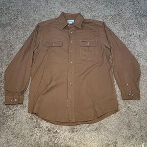 Carhartt Shirt Mens Large Tall Button Up Heavy Canvas Long Sleeve Pockets (#120)